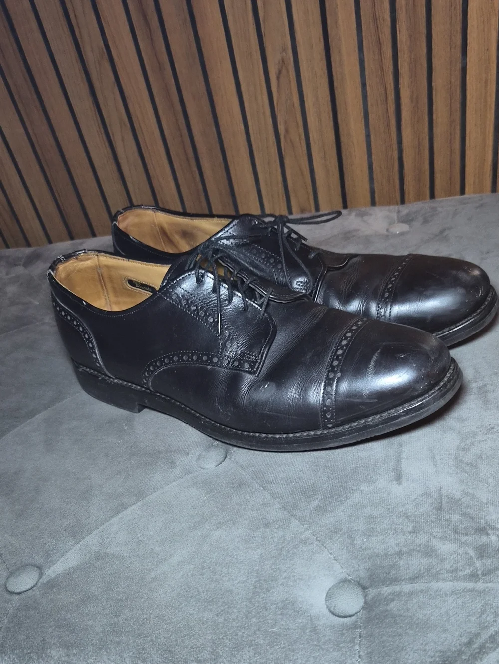 Allen Edmonds Classic Black Leather Cap-Toe Oxford Dress Shoes for Men 12